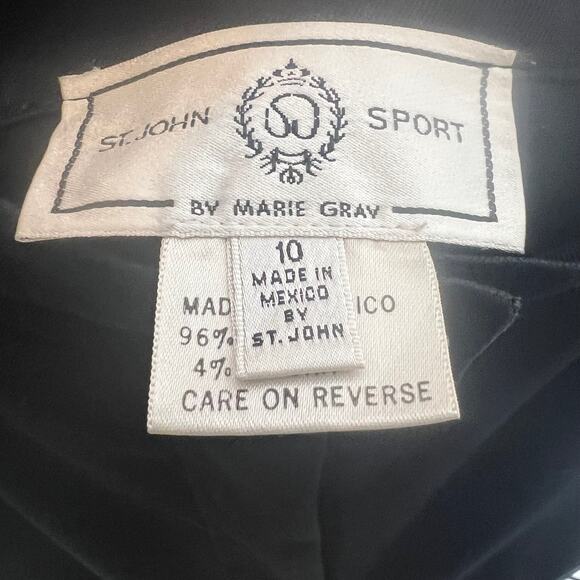 ST. JOHN SPORT Women's Size 10 Cotton Trouser Pant 5 Pocket Jean Black Preppy - Picture 10 of 13